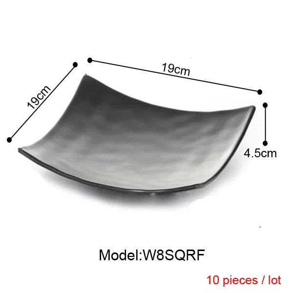 Меламиновая посуда с суповую тарелку, производство Китай квадратный грабли угловая пластина Горячая Por шведского стола ресторана тарелка для сашими A5 меламиновая посуда - Цвет: W8SQRF