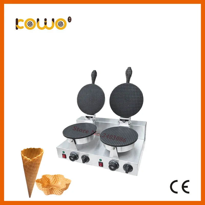 

commercial double plate automatic electric non-stick ice cream waffle cone making machine for catering equipment