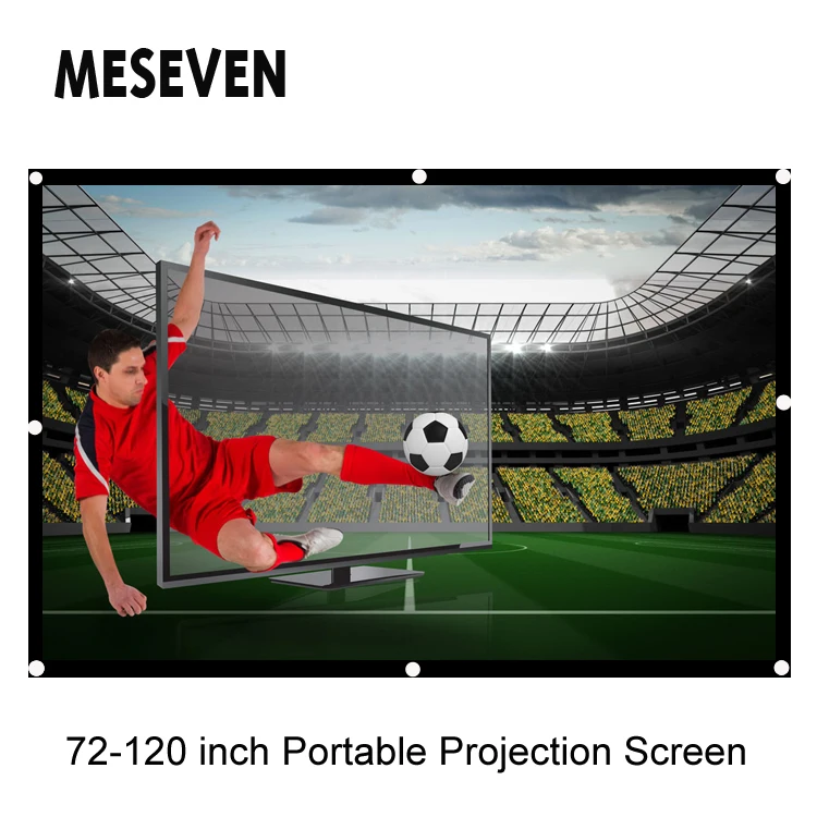

MESEVEN 100/120 Inches 16:9 Simple Front/Back Projector Screen Polyester Soft Movie Projection Screen Curtain