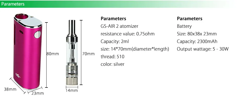 100% Basic States Last Mod Original VS Dollar Kit 2 Battery Stop118 Eleaf GS-Air 2300mah Only discount & United e-cigarettes iStick Atomizer 2ml USD 3 100% Basic States Last 3