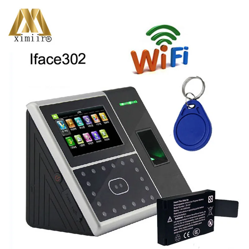 

WIFI TCP/IP RS232/485 attendance device Iface302 face fingerprint IC card time attendance access control with backup battery