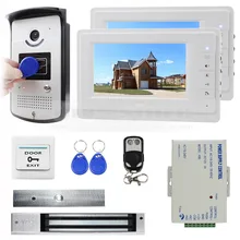 DIYSECUR 7 pulgadas Monitor Video de la Puerta Teléfono Video Intercom Sistema de Entrada 700TVL Cámara RFID Mando Control Remoto Desbloquear