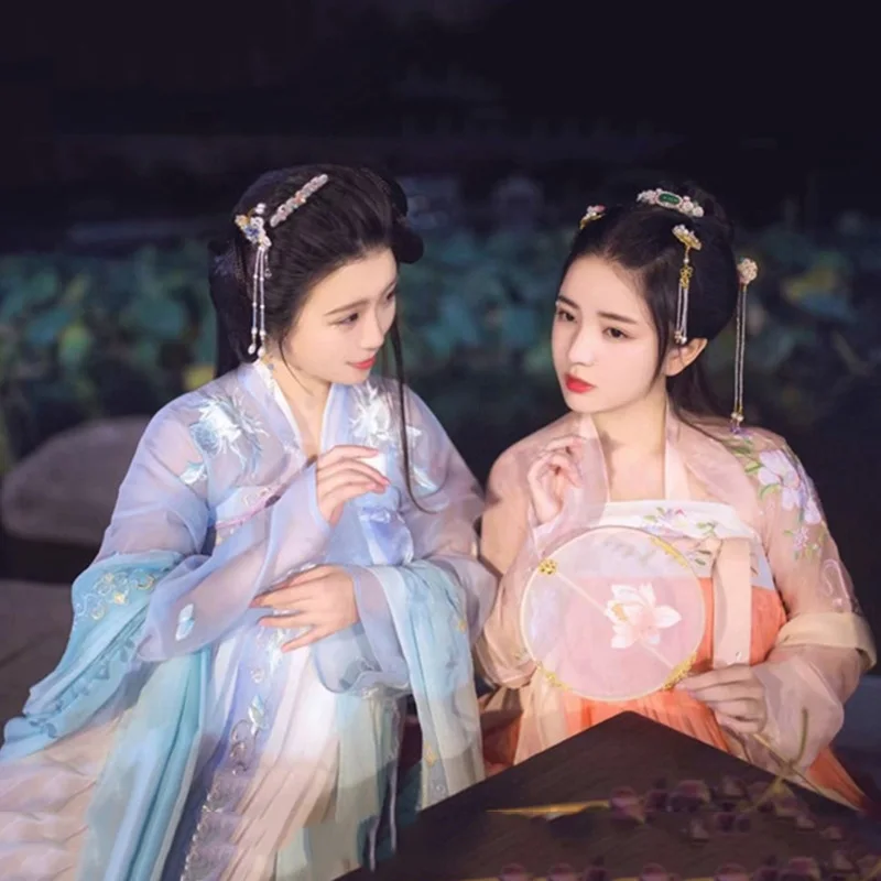 

Elegant Hanfu For Women Chinese Traditional Dance Costume Folk Dress Oriental Festival Outfit Stage Performance Clothing DC1833