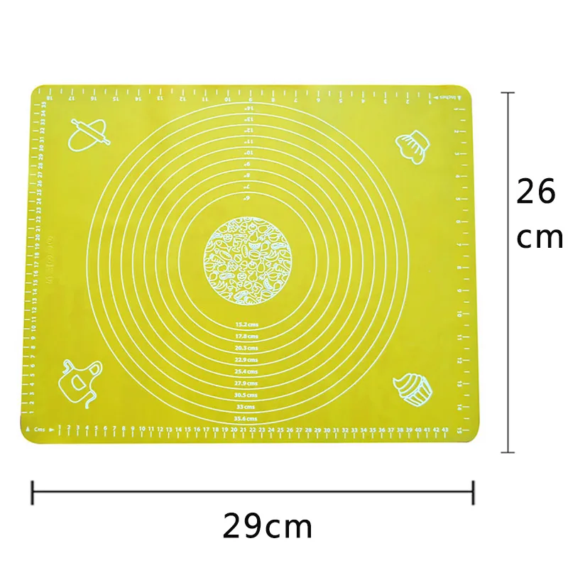 Противопригарный силиконовый коврик для выпечки для духовки весы раскатки теста коврик для выпечки прокатки помадка, кондитерские изделия коврик жаропрочная посуда, Кулинария Инструменты - Цвет: 29x26cm