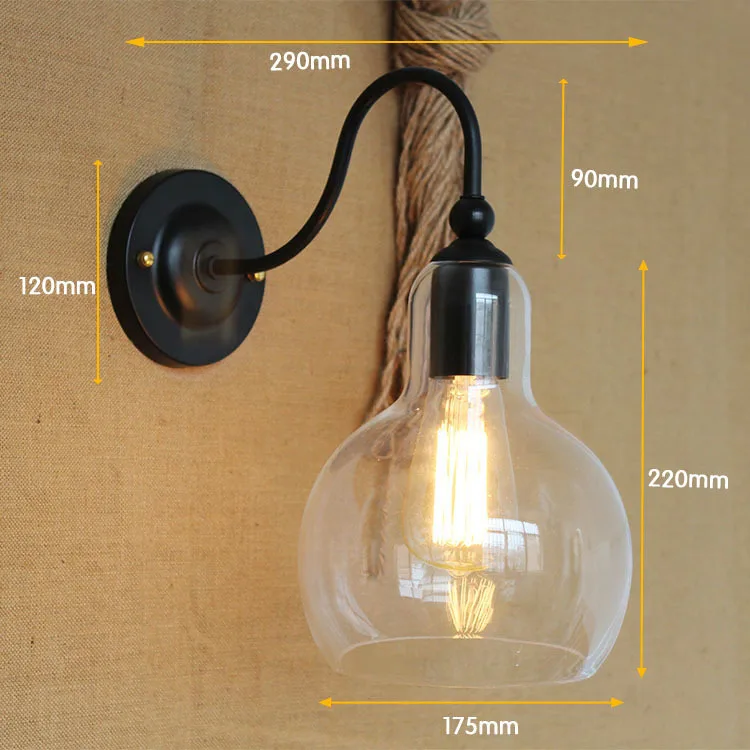 Светодиодный настенный светильник в стиле лофт в винтажном стиле для кафе комнаты Эдисона ретро деревенский промышленный настенный светильник Lampe Arandela Apliques