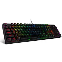 Redragon K582 SURARA Механическая игровая клавиатура RGB светодиодный с подсветкой 104 клавиши из ABS-линейный тихий красный переключатель проводной