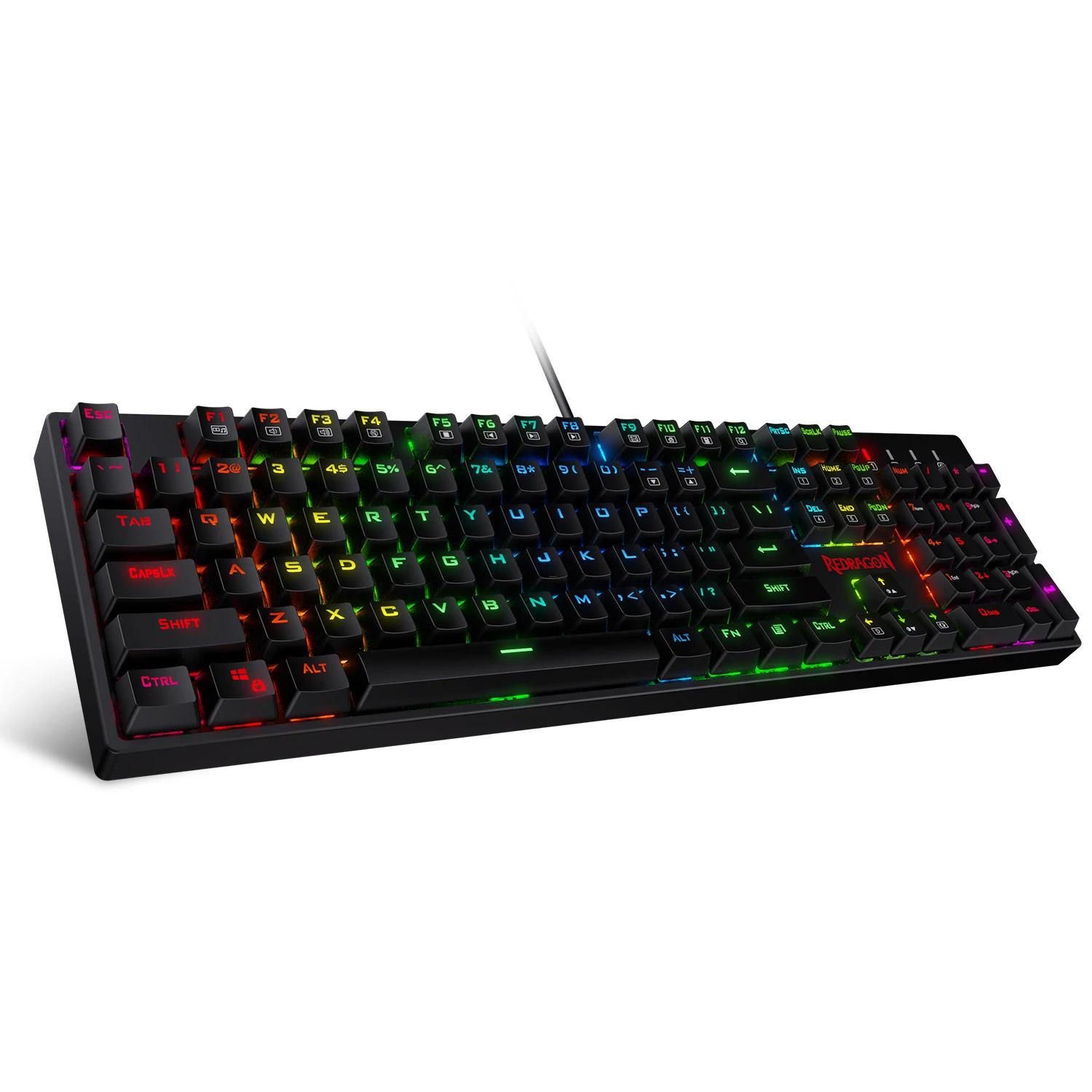  Redragon K582 SURARA RGB LED Backlit Mechanical Gaming Keyboard with104 Keys -Linear and Quiet- Red