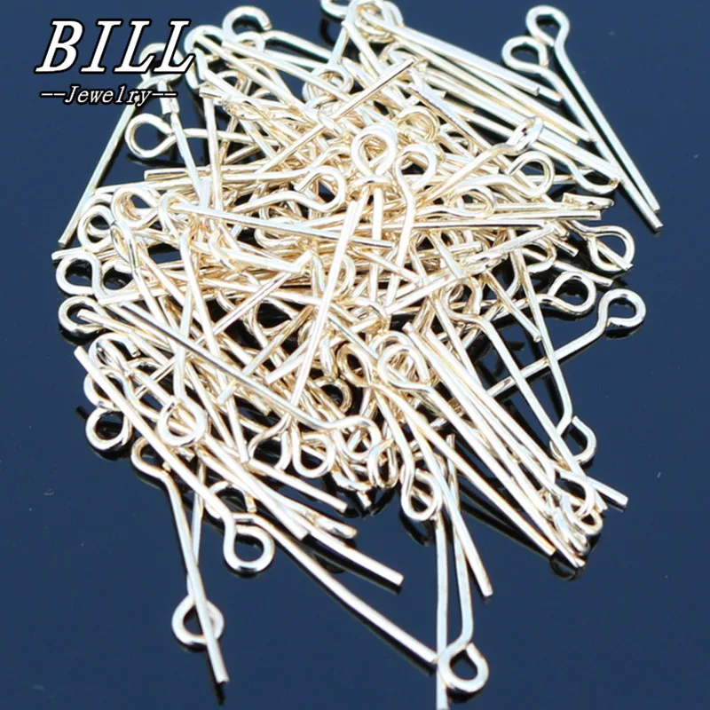 

D014 100pcs Eye Pins Findings For Jewelry Making Craft Hole DIY Accessories Gold / Silver Plated Components Wholesale 2018