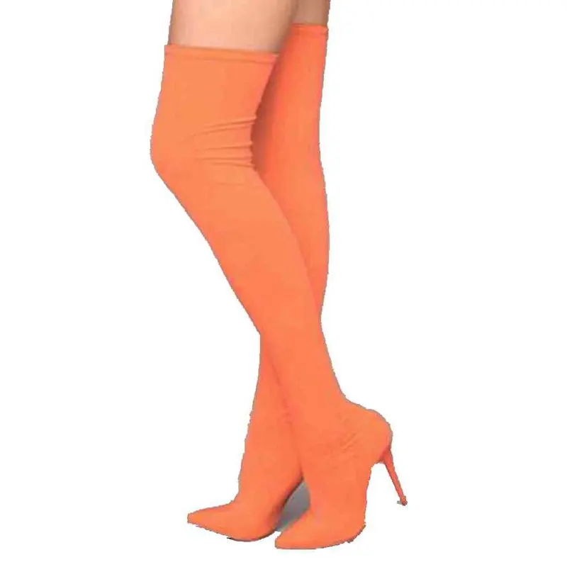 De En orange Estrecha Tacones Alta Caramelo Ins Green Primavera rose Y Anovishana Color Altas Punta Tirar Rodilla Del Red T Muslo Otoño Stretch Estilete Botas v6aw4wXqB