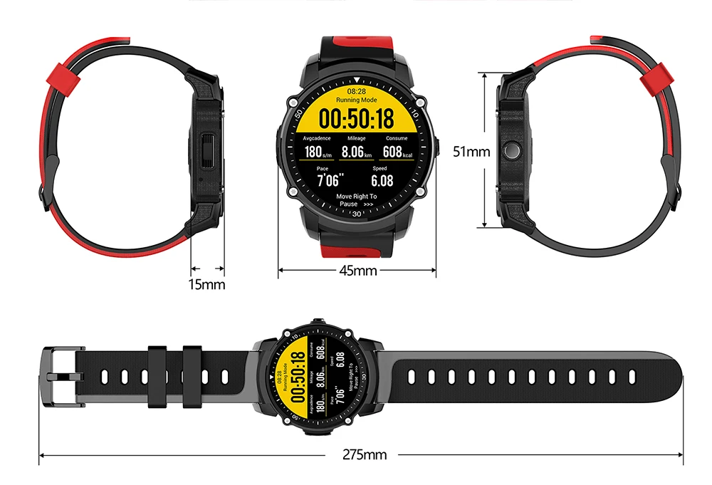 FS08 Смарт-часы для мужчин IP68 Водонепроницаемый gps спортивный фитнес-трекер Секундомер Монитор Сердечного ритма наручные часы для Android IOS