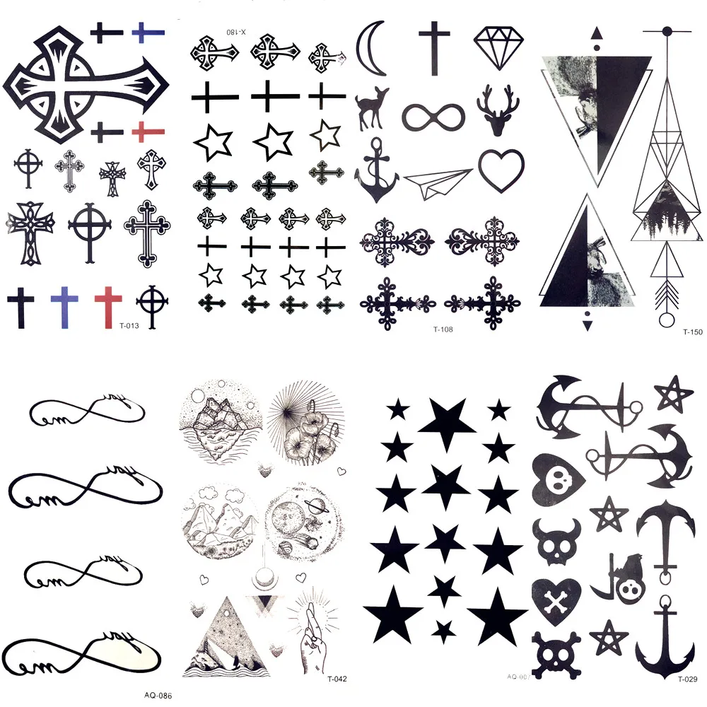 Cool Christ Cross Jesus Temporary Tattoo Stickers Black ...