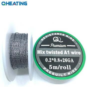 

Qheating 5m/roll Mix Twisted Wire 0.*0.8+26ga for RDA RBA Rebuildable Atomizer electronic cigarette Heating Wires