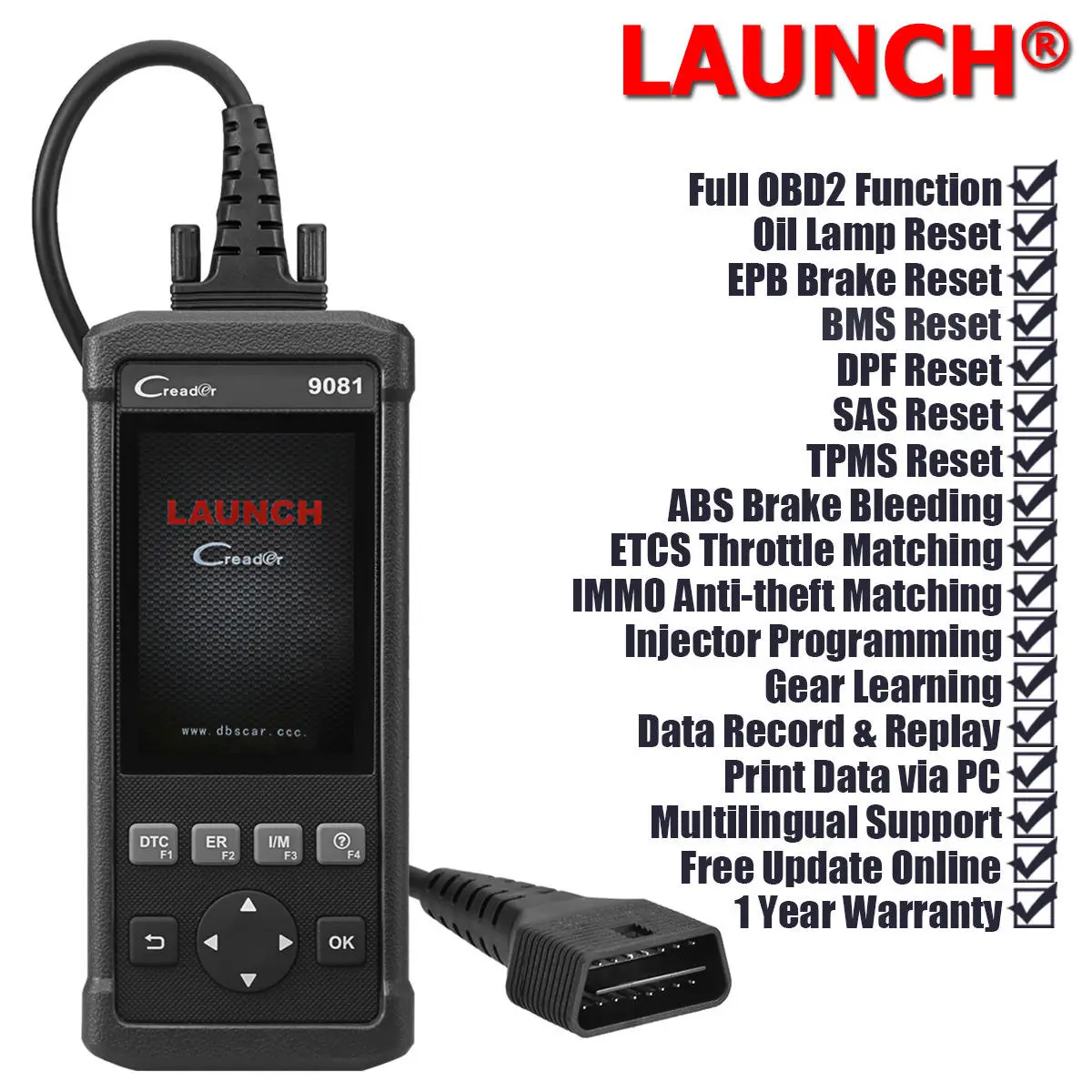 LAUNCH Creader 9081 Car Reset Tool OBD2 Scanner Automotive Reset