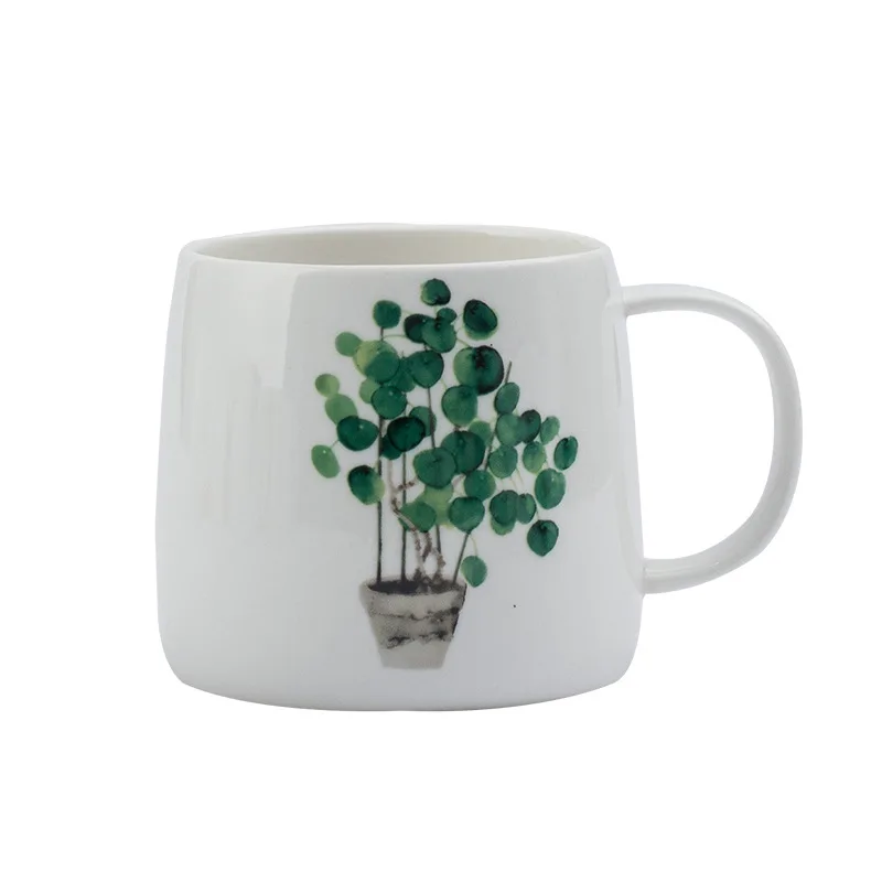 Креативная керамическая кружка с изображением черепахи кактуса и свежих растений, Офисная простая чашка для молока и кофе, Подарочная чашка для пары, 12,5*8,5*8,7 см, Новинка