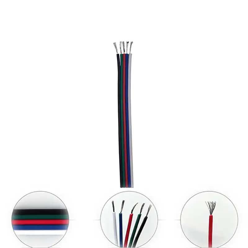 5m 50m 5 Pin Cable Wire 22 Awg Rgb Extension Connector Blue Red White Green Black For Rgbw Smd 5050 3528 Led Strip Light