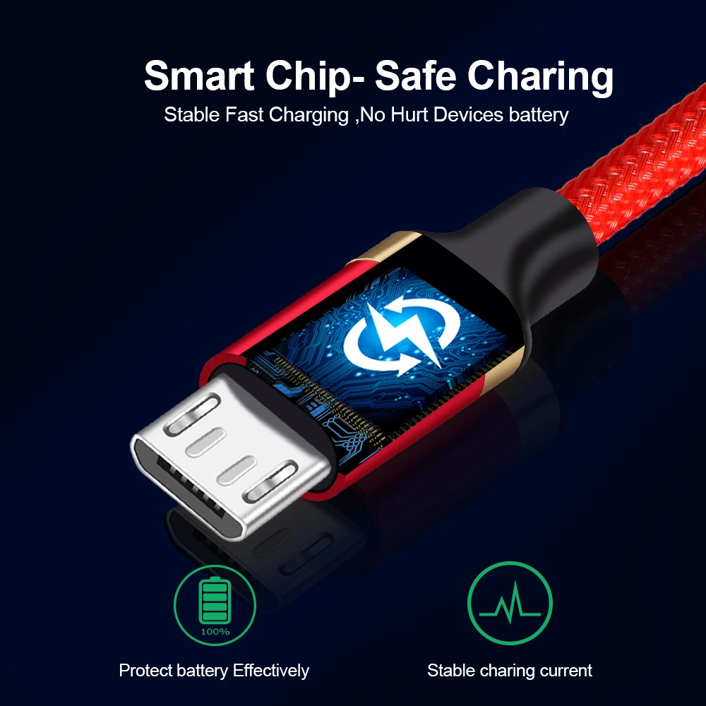 Marjay Micro USB кабель 2.4A нейлоновая оплетка быстрое зарядное устройство USB кабель для samsung Xiaomi huawei LG Mcirousb кабель для передачи данных для мобильного телефона