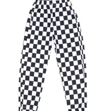 Новые модные детские весенне-Осенние костюмы, штаны повседневные свободные шаровары в черно-белую клетку в стиле хип-хоп, одежда для уличных танцев, брюки с кисточками