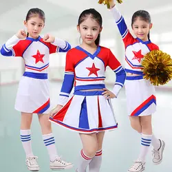 Для девочек школьная форма с длинными рукавами форма Classs художественной гимнастике костюм комплект для девочек студенческого конкурса