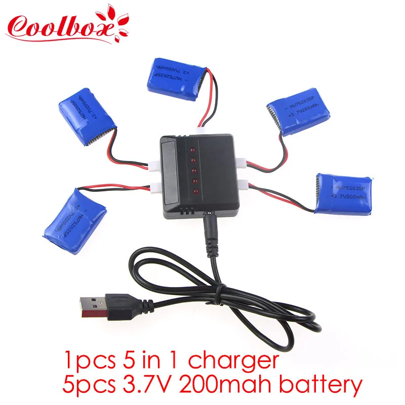 

Free Shipping Syma X11 X11C 4pcs/5pcs 3.7V 200mAh/250mah Battery&Charger Parts for Syma RC Drone Quadcopter
