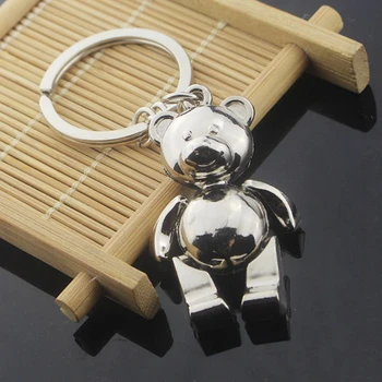 

10cm Zinc alloy bear keychains lovely animal teddy key chain for girl key rings