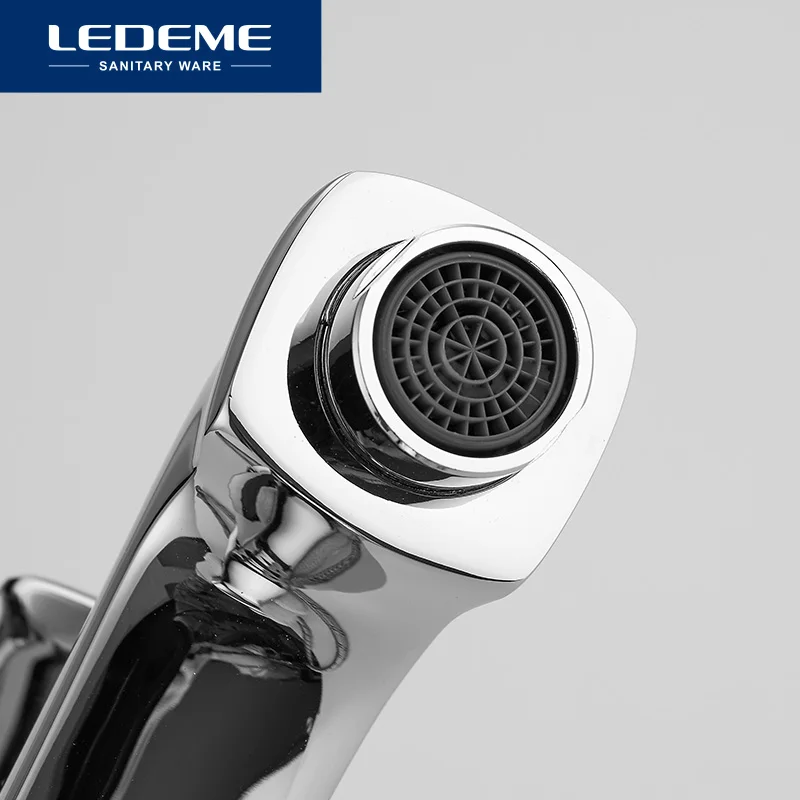 Online LEDEME Neue Hot   Cold Wasserhahn Moderne Stil Verchromt Bad Singe Griff Wasserhähne Kupfer Mischer Thermostat Armaturen L1042