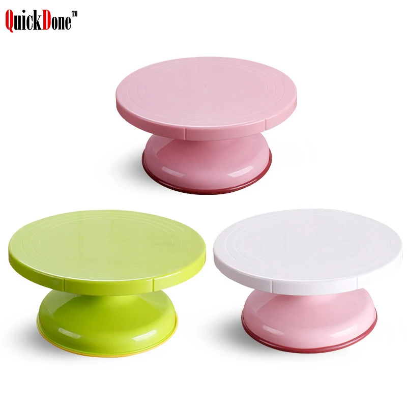Plastic Cake Plate Turntable Rotating Anti skid Round Round Stand Cakes