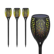 4 шт. 96 светодиодный водонепроницаемый светильник с солнечной батареей мерцающее пламя факел садовая лампа наружное ландшафтное украшение газон