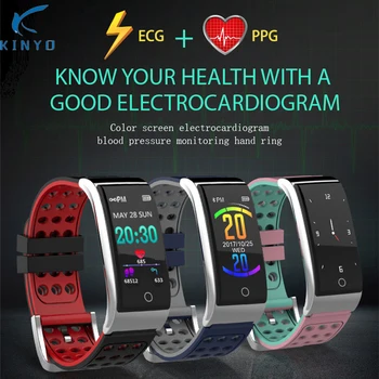 

ECG PPG watch bracelet smart wristband heart rate sleep tarcker smart band color screen 0.96 inch silicone strap pk e70 h9 br4