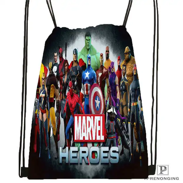 Пользовательские marvel_character_group Drawstring сумка-рюкзак милый рюкзак детский Ранец(черный назад) 31x40 см#2018612-01-18 - Цвет: Drawstring Backpack