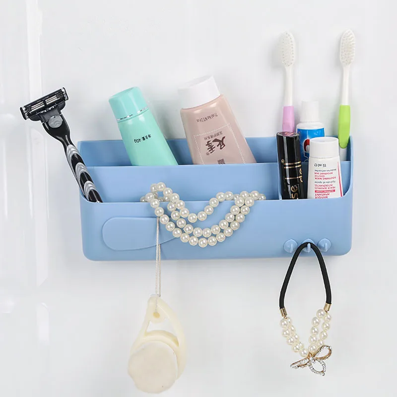 Bathroom Storage Strong Sticky Plastic Storage Box For Cosmetic