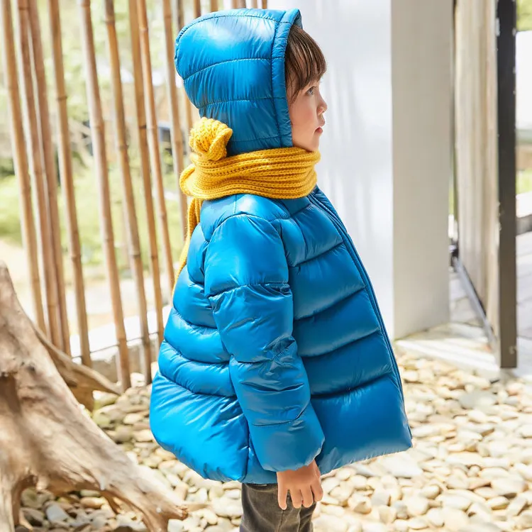 Children Girl White Duck Down Coat Jacket Fashion Baby Girls Hooded  Zipper Outerwear For 2018 Winter Kids Warm Clothing 