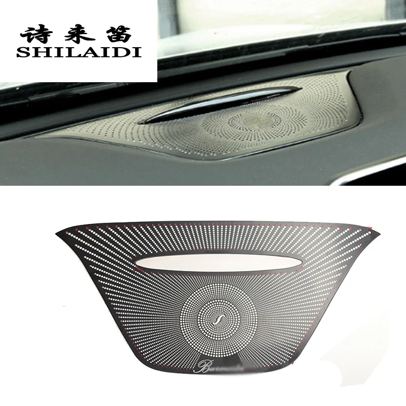 Online Estilo de coche de altavoz de Audio panel altavoz cubierta de la etiqueta engomada corte para Mercedes Benz GLA clase CLA W176 X156 C117 Accesorios