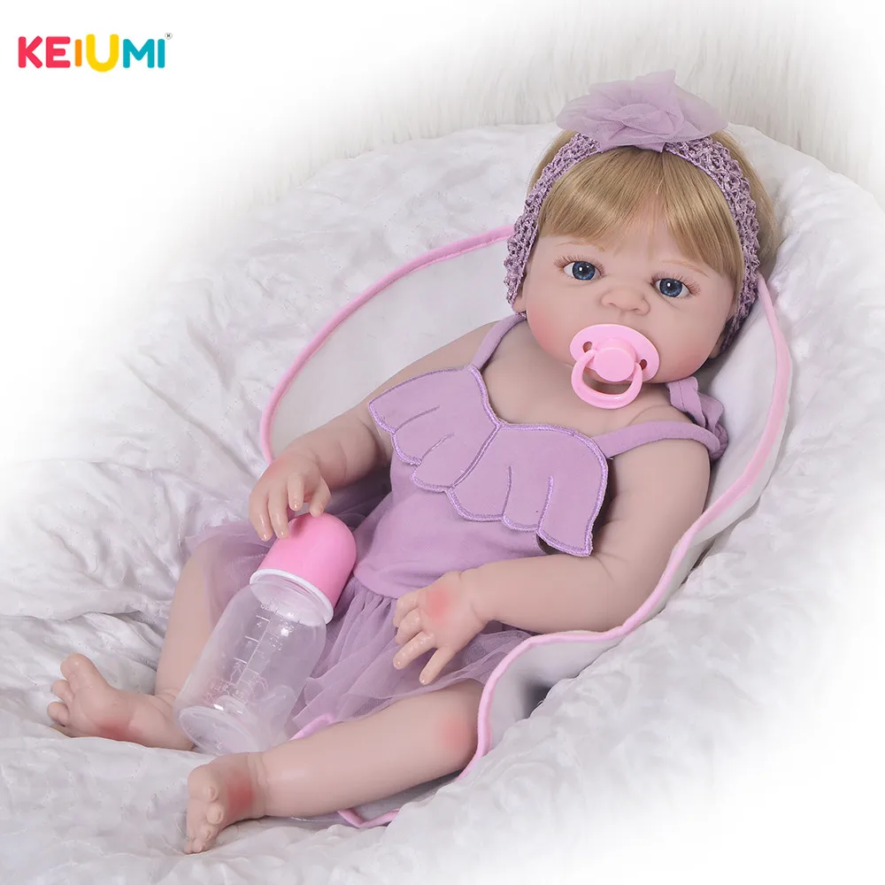 

Wholesale 57cm Reborn Dolls Toy For Girl 23 inch Full Silicone Vinyl Newborn Doll Fashion Gift Realistic Reborn Toys Playmates