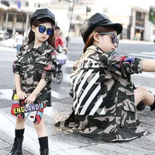 Весенняя одежда шаблон для девочек модная Корейская тенденция в полоску с длинными рукавами с лацканами Камуфляж Свободные Рубашки для мальчиков детская одежда