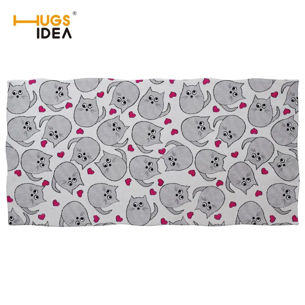 

HUGSIDEA Summer Beach Towel Microfiber Absorbent Kitty Cat Print Bathroom Bath Towels for Adults Drying Washcloth Home Textile