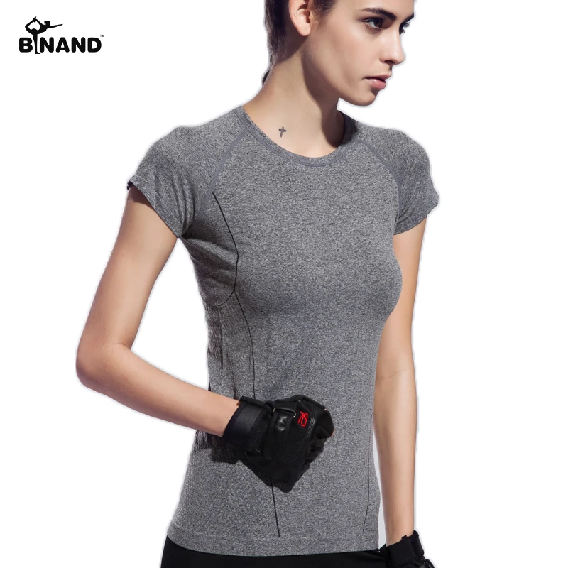 Binand Yoga женские спортивные футболки Для Занятий Аэробикой футболка с коротким