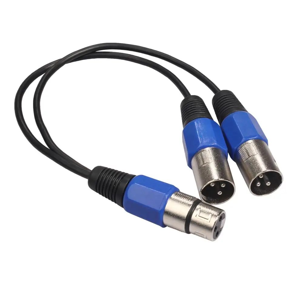 1 футов XLR гнездовой разъем на 2 штекера сплиттер Кабель адаптер удлинитель для