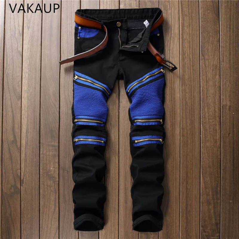 Mens Balmai Jeans Pant Men Designer Black Distressed Jean Motorcycle Robins Jeans Homme Joggers Slim Fit Skinny Ripped Men Jeans