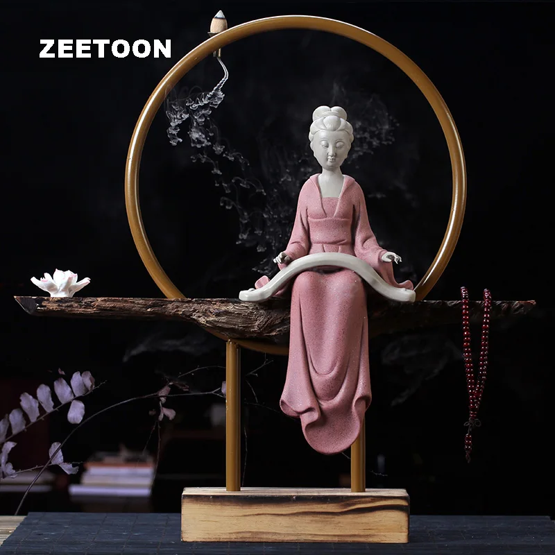 

Chinese Style Backflow Incense Burner Aromatherapy Stove Sandalwood Furnace / Home Lucky Decoration Crafts Statue Character Art