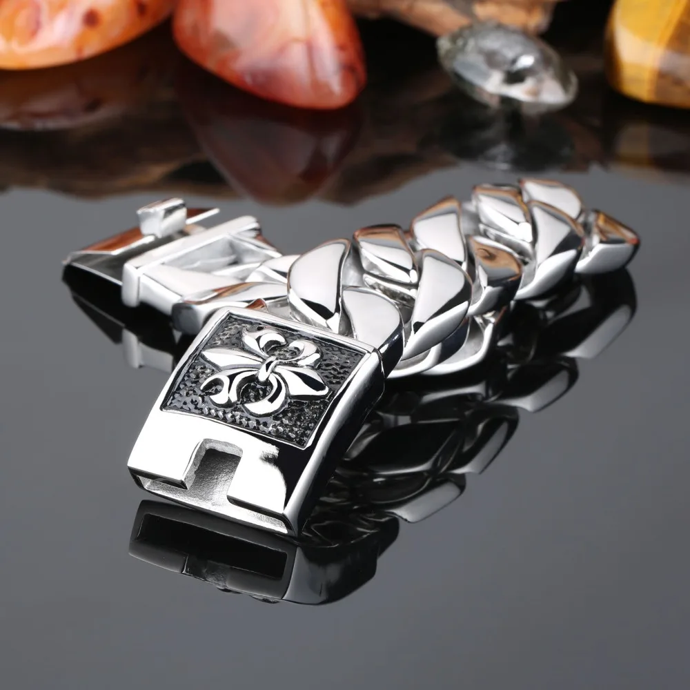 316l Stainless Steel Punk Huge Heavy Men S Biker Bracelets Polished 316l Stainless Steel Punk Huge Heavy Men S Biker Bracelets Polished Chrome Silver Anium Harley Bracelet For In Chain Link From