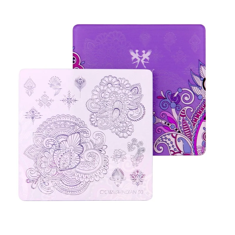 

CICI&SISI 9.5*9.5cm Nail Art Stamp Template Women Flowers Design Image Plate Nail Stamping Plates Acrylic India series