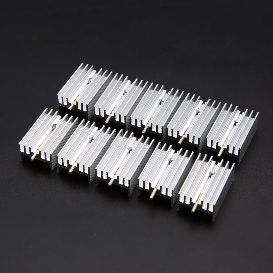 

10pcs 25x15x10mm Aluminum Heatsink DIY Aluminium Radiator Heat Sink For TO-220/TO220 Transistor
