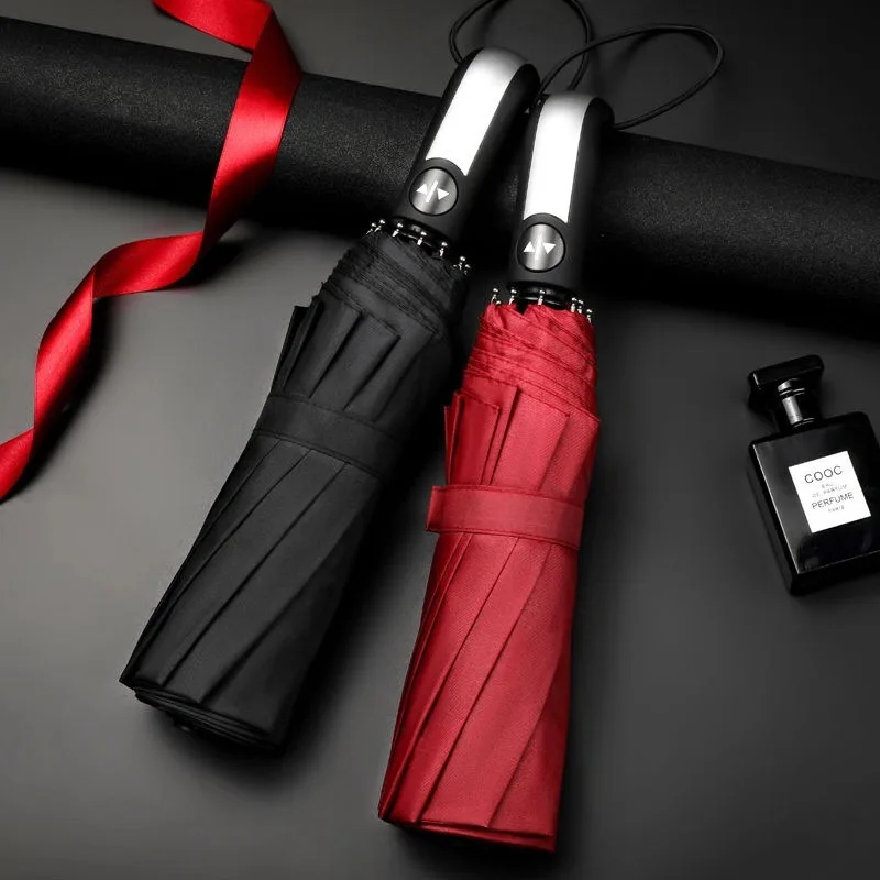

big umbrella automatic 190T Nylon Fabric windproof black folding umbrella woman Sunny and Rainy Adults men's beach Umbrella