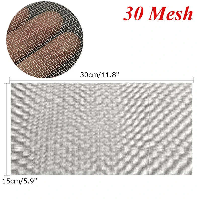 5/8/20/30/40 Mesh Stainless Steel Woven Cloth Screen Wire Filter Sheet 15*30cm