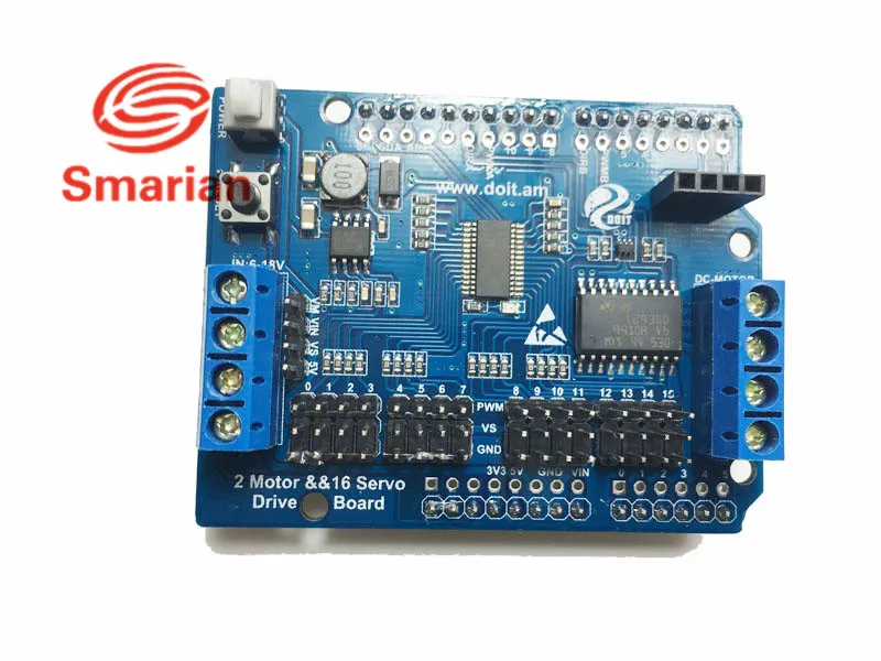

Official smarian 2-Way Motor & 16-Way Servo Shield Board Compatible with Arduino for Robot Arm diy RC Toy Diy RC Toy Kit El
