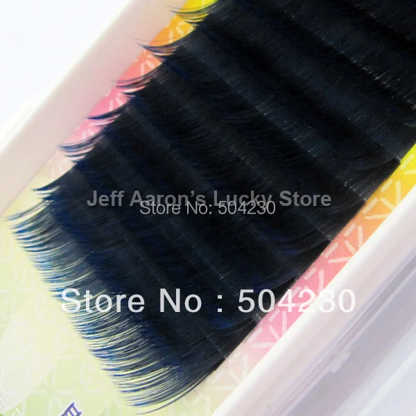 

Fashion 4 Trays Dark Blue Colorful Individual Mink False Eyelashes Extension Fake Eye Lash 14mm 12mm 10mm 8mm wholesale