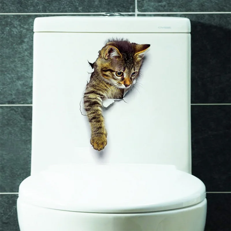 Hoomall ванная комната туалет детская украшение мультфильм животное 3D наклейка