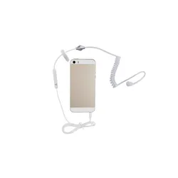 Acoustic Radiation Protection Air Tube Earphones with Microphone & Volume Control (White)