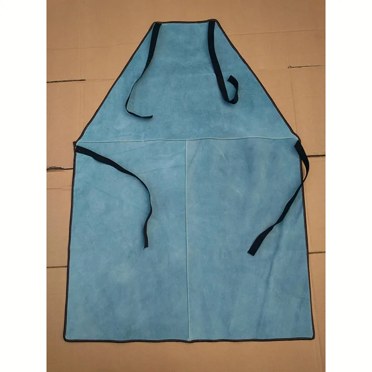 CCGK Welding Apron Cow Suede Welders Leather Safety Bib Apron Labor Working Protective Clothing Heat Resistant  Fire-resistant (8)
