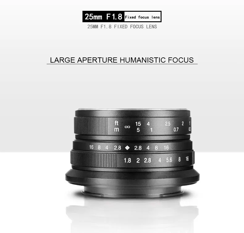 7artisans 25mm f1.8 prime lens for sony e mount /fujifilm/canon eos-m mout micro 4/3 cameras a7 a7ii a7r